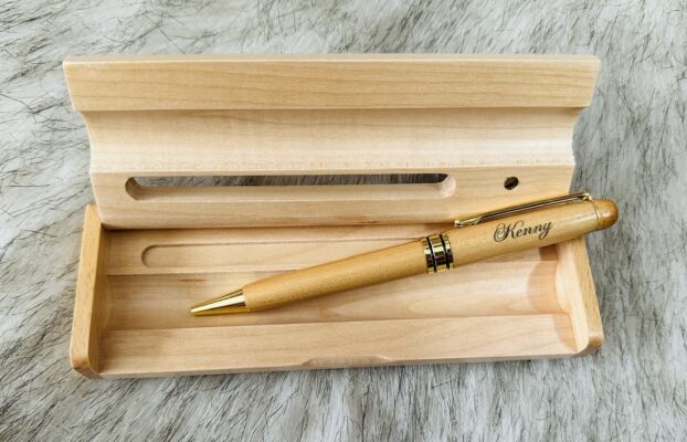 Bút gỗ và hộp bút gỗ cao cấp (mâu 02) đẹp